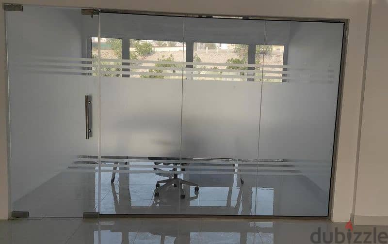 glass partition gypsum partition decor and carpenter work 0