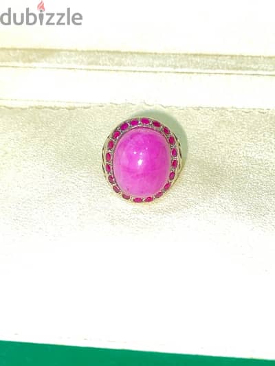 Natural Ruby Ring 100% خاتم ياقوت طبيعي