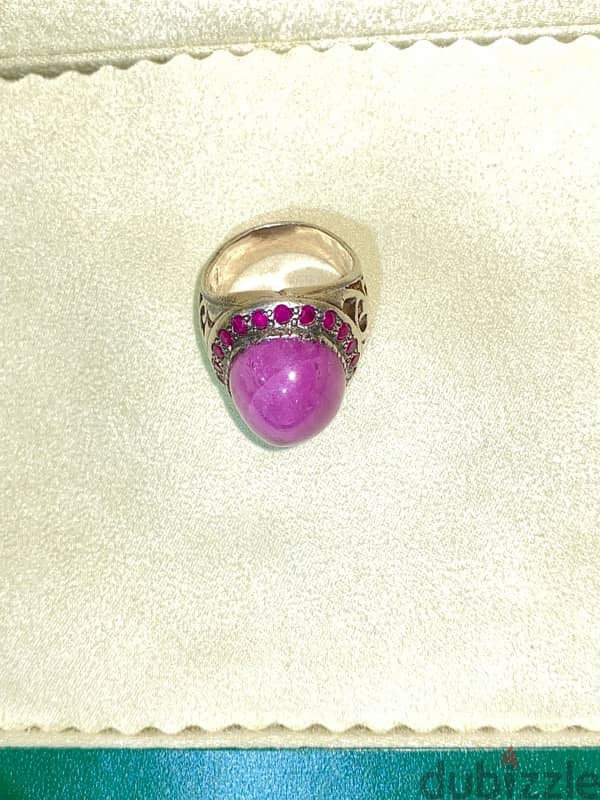 Natural Ruby Ring 100% خاتم ياقوت طبيعي 1