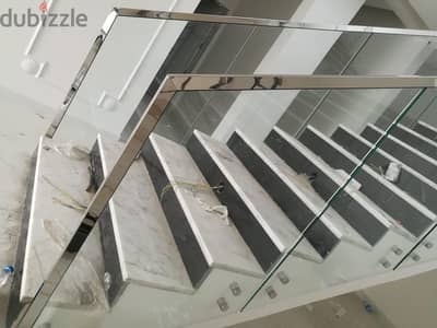 glass railing and stairs