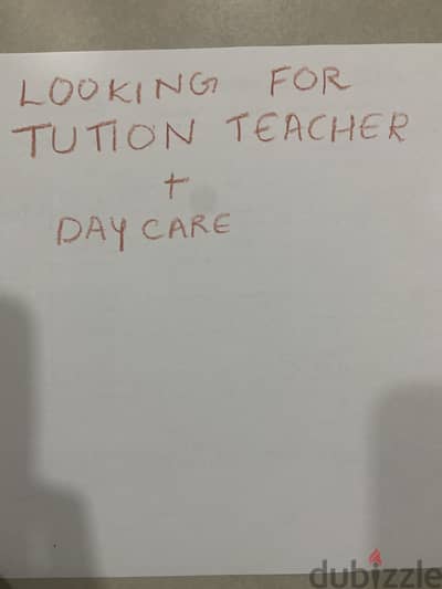 Looking for after school tuition teacher  + daycare