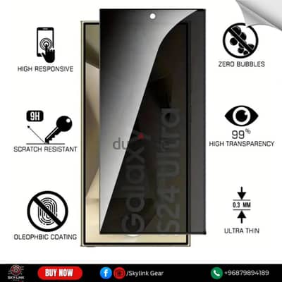 Tempered Glass Privacy Screen Protector for Samsung Galaxy 