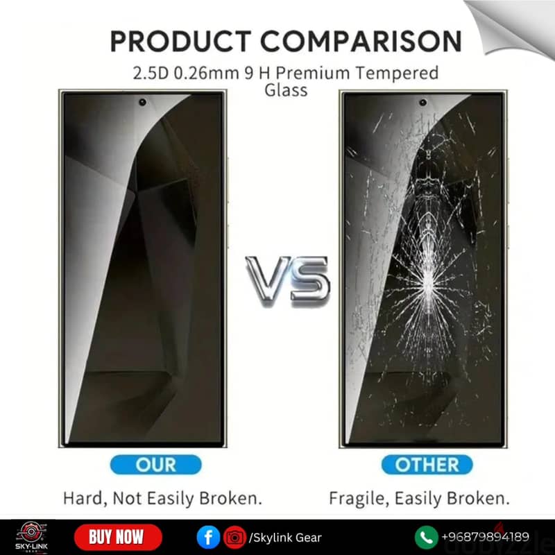 Tempered Glass Privacy Screen Protector for Samsung Galaxy  4