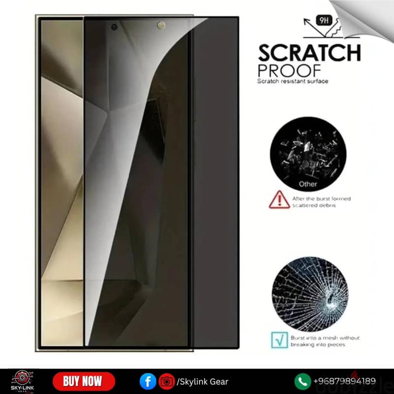 Tempered Glass Privacy Screen Protector for Samsung Galaxy  6