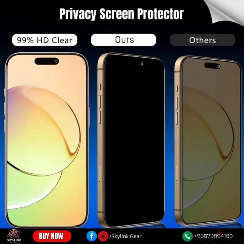 Tempered Glass Privacy Screen Protector for Iphone  2