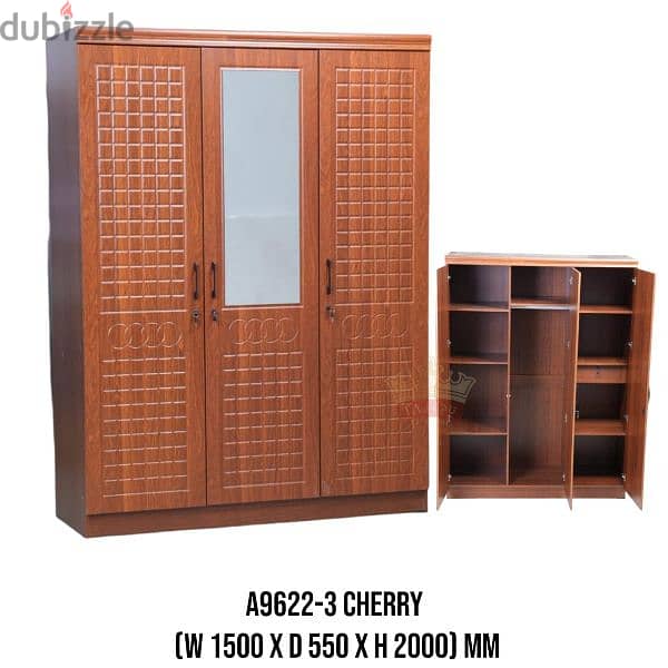 new 3 doors cupboard available. without delivery 1 piece 65 rial 8