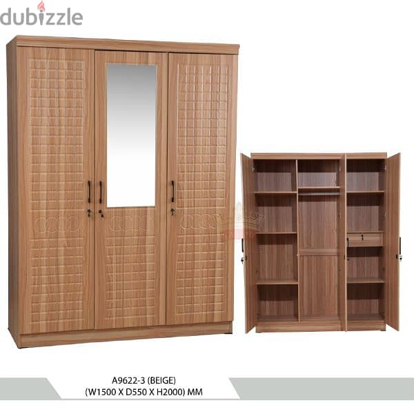 new 3 doors cupboard available. without delivery 1 piece 65 rial 11