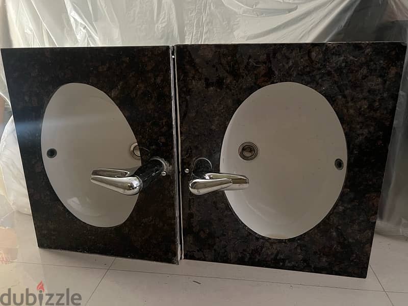 2 Granite vanity+ mixers 1