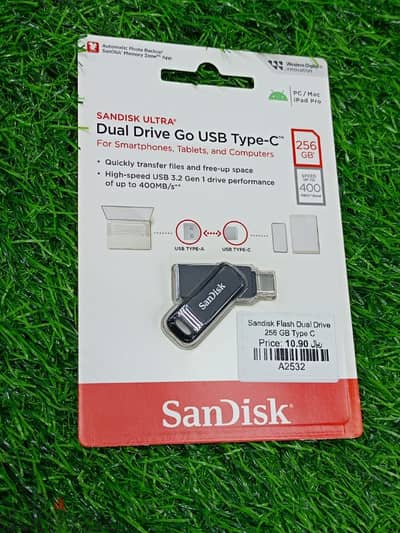 SANDISK FLASH DUAL DRIVE 256GB TYPE -C