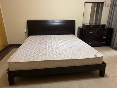 king Size Bed with Mattress and Dresser