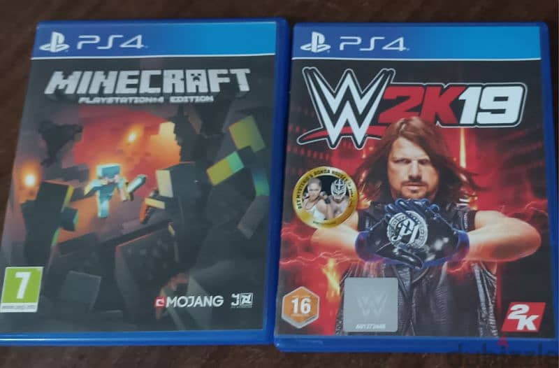 PS4 Minecraft and W2K19 2