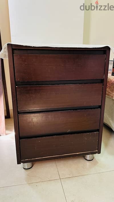 Big storage side table with 4 drawer