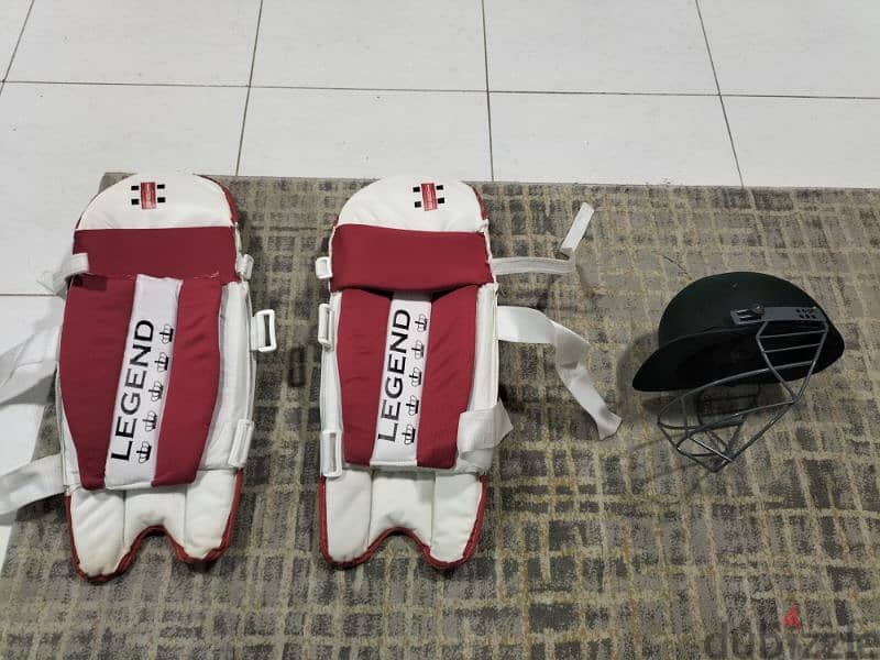 cricket pad and helmet 1