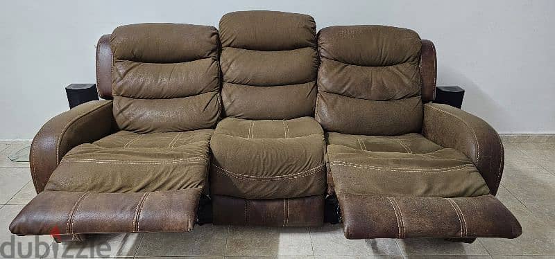 3 Seater Leather Recliner Sofa 0