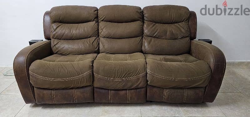 3 Seater Leather Recliner Sofa 1