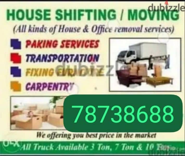 House shifting services at suitable price for 0