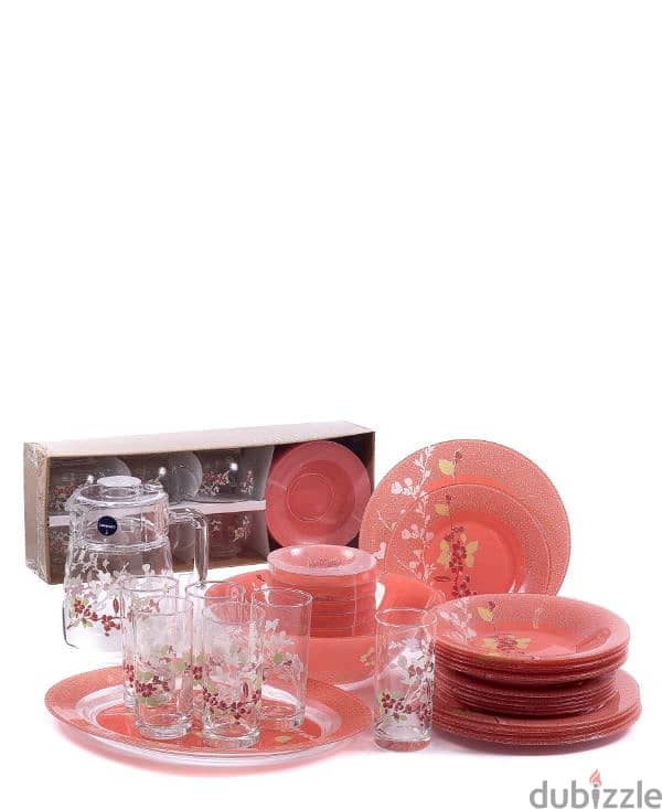 Brand New Luminarc Japanese Pink 46-Pieces Dinner Set Only 25 OMR 2