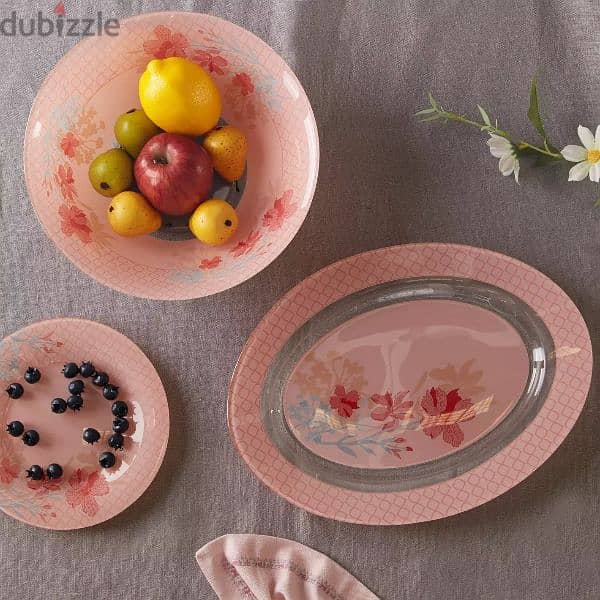 Brand New Luminarc Japanese Pink 46-Pieces Dinner Set Only 25 OMR 13