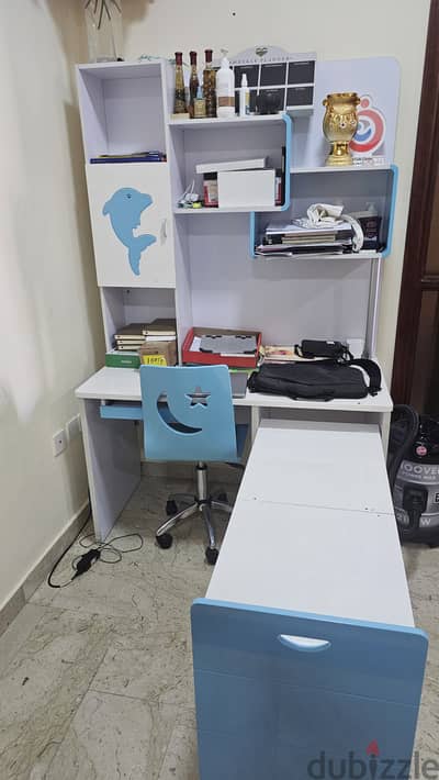 Adjustable Study Table with Extendable Workspace