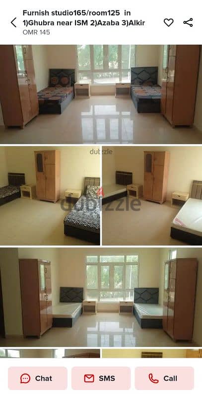 furnish room/bed space on monthly/weekly/daily rent in Ghubra 0