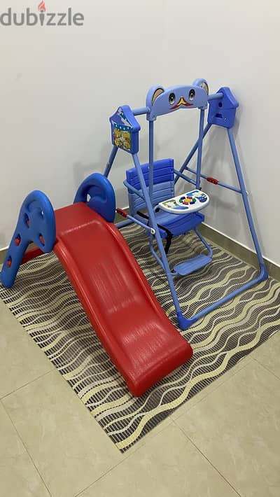 Slide and Swing Combo with Music, with safety Mat