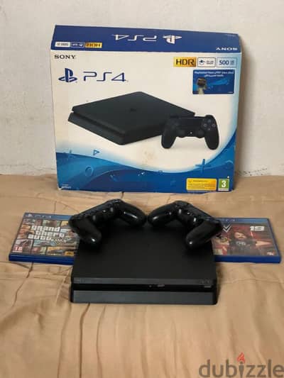 Playstation4 slim 500gb 2 games 2 controllers and accessories