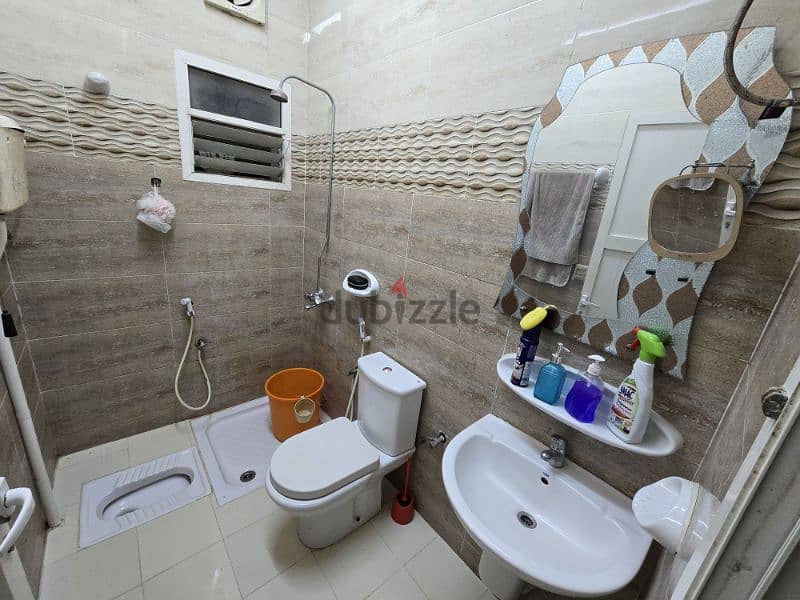 1 bachelor room for rent with balcony 65 rial, hall, kitchen furnished 3