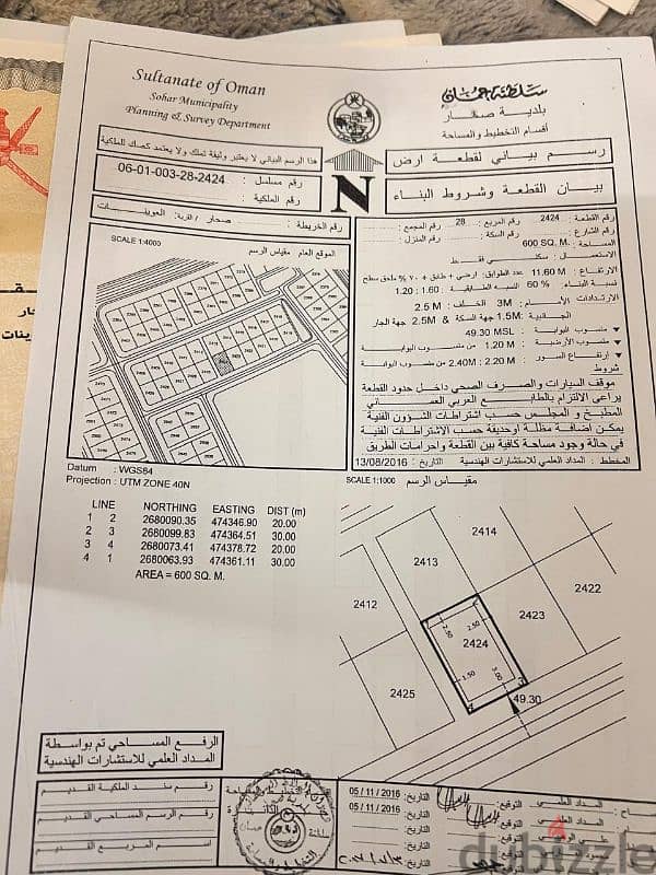 ارض سكنيه مربع ٢٨ العوينات - صحار 0