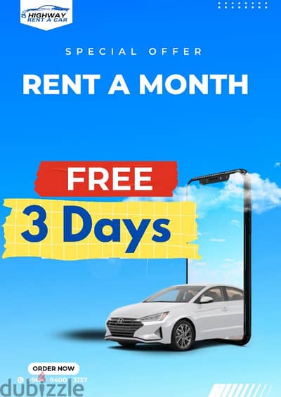 Take month and get 3 days free - خذ شهر واحصل على ٣ ايام مجانا