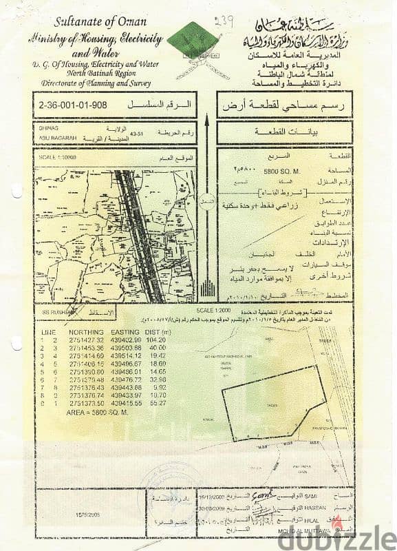 زراعيه في شناص الخط الاول من شارع الباطنه الساحلي وسط جميع الخدمات 0