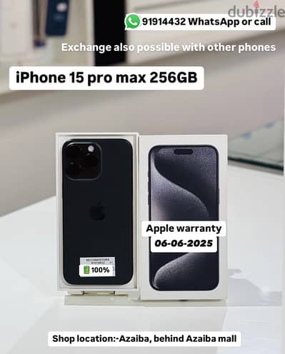 iPhone 15Pro max 256GB apple warranty 06/06/2025 good condition