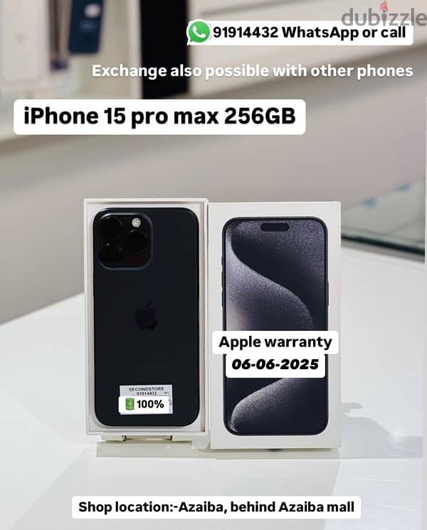 iPhone 15Pro max 256GB apple warranty 06/06/2025 good condition 0