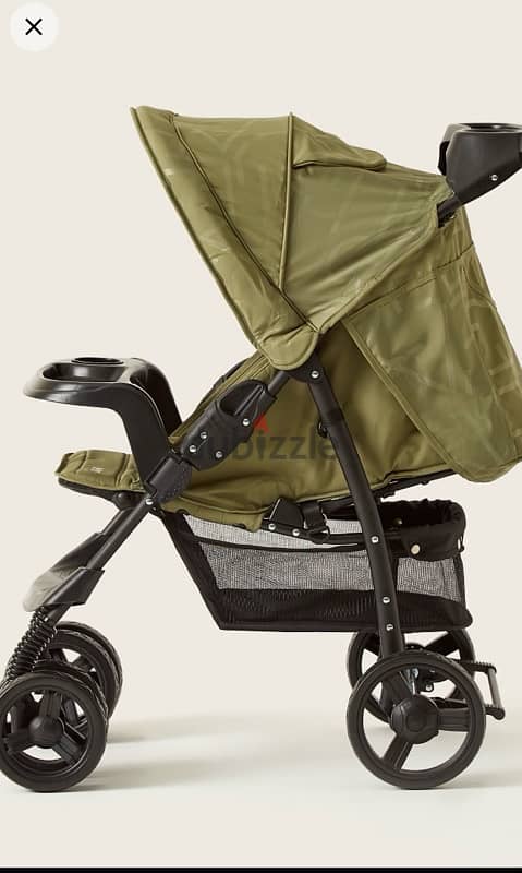 JUNIORS Jazz Army Green Stroller with 4 Reclining Positions 6