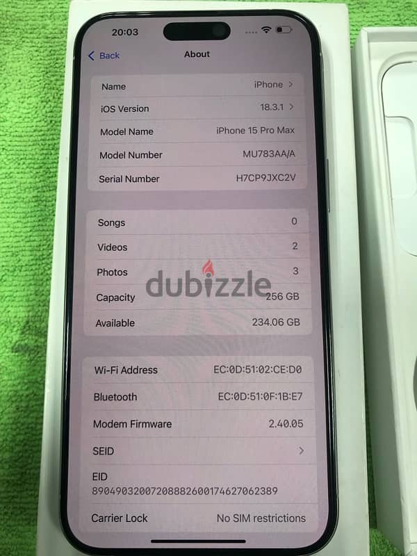 IPhone 15 pro max 256gb 2