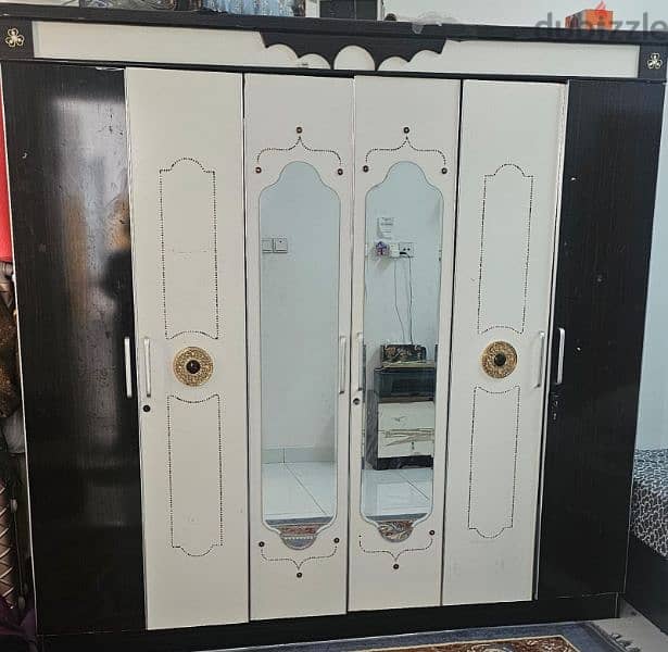 6 door cupboard and cot with mattress for urgent sale 1