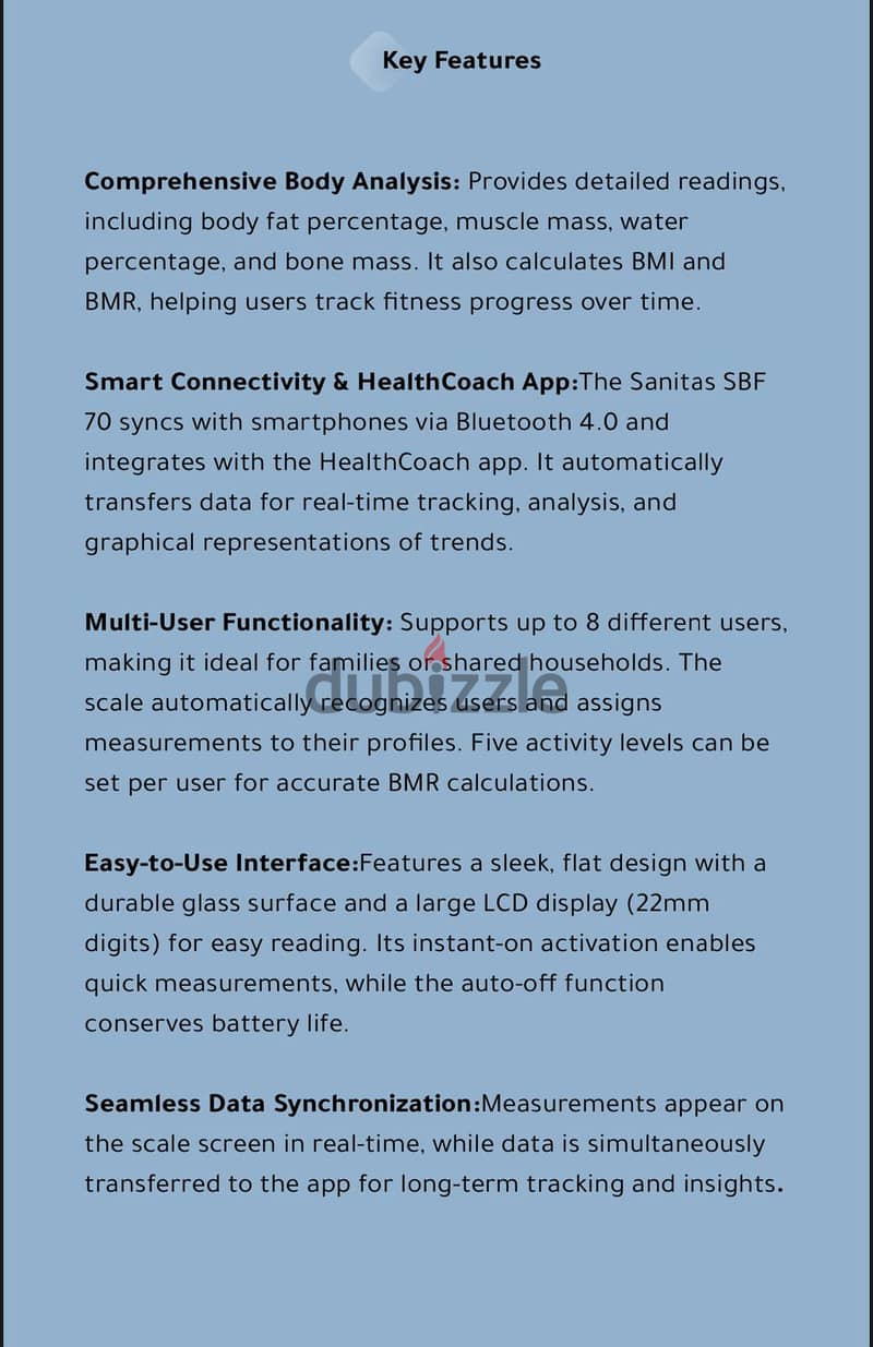 SANITAS - SMART SCALE THAT CAN MONITOR YOUR BODY CONTENT 2