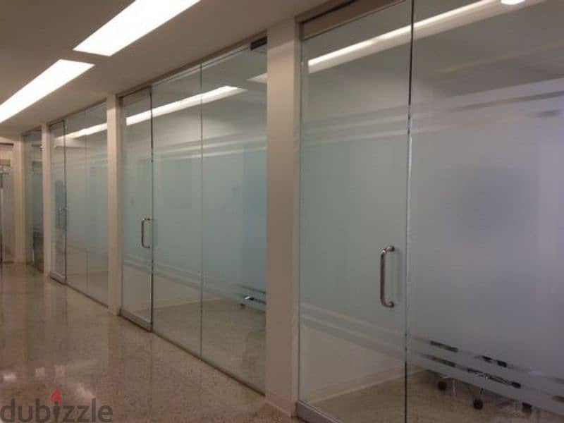 glass partition gypsum partition ceiling and carpenter work paint work 2