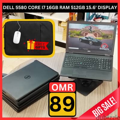 Dell 5580 Core i7 | 16GB RAM | 512GB SSD | 15.6" + Free Bag & Mouse!