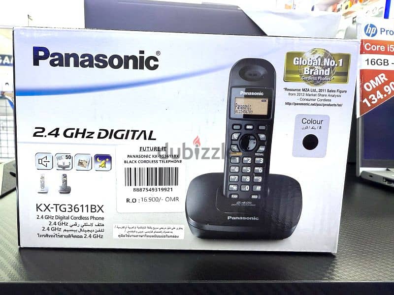 Panasonic KX-TG3611BX Digital Cordless Landline Phone (Black) 0