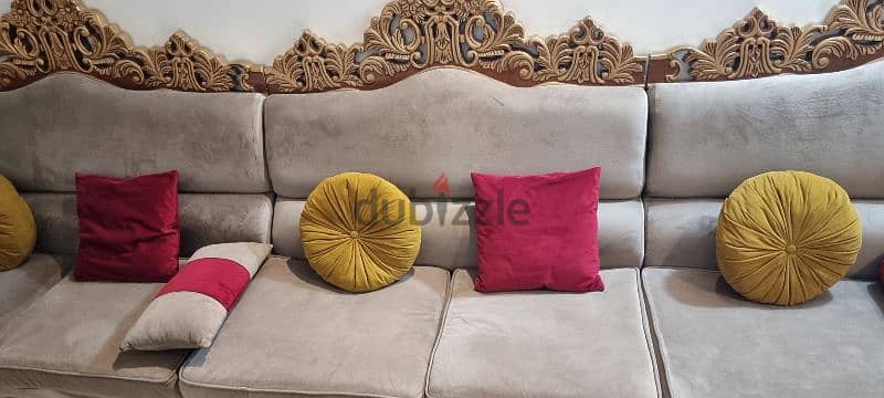 Egyptian custom-made handmade royal L Sofa with customised curtains 3