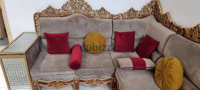 Egyptian custom-made handmade royal L Sofa with customised curtains 5