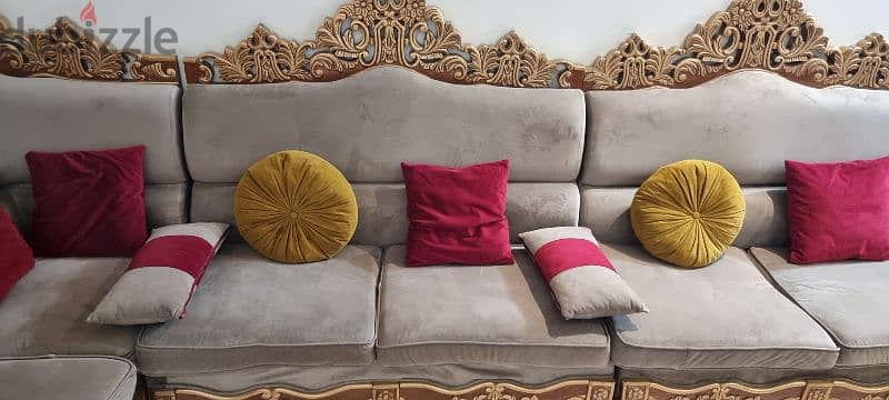 Egyptian custom-made handmade royal L Sofa with customised curtains 7