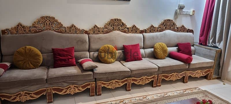 Egyptian custom-made handmade royal L Sofa with customised curtains 8