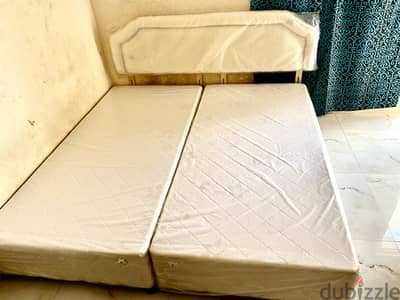 double bed with the mattress