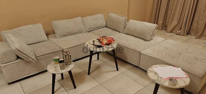 Royal design Sofa with 3 centre+side tables at 195