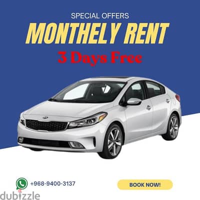 KIA cerato full option - monthly rent +free 3 days