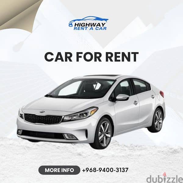 KIA cerato full option dor monthly rent - كيا للايجار الشهري 0