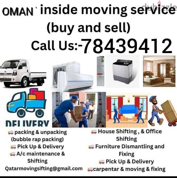 muscat furniture house shiftingg low price 0