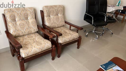 2X Single sofa set timber