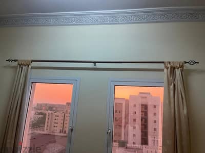 1 Curtain Rod  and curtain 2 for Sale , Al Khuwair, Near Meraj Hotel